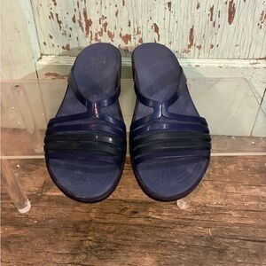 CROCS Women's Dark Blue Slide Sandals